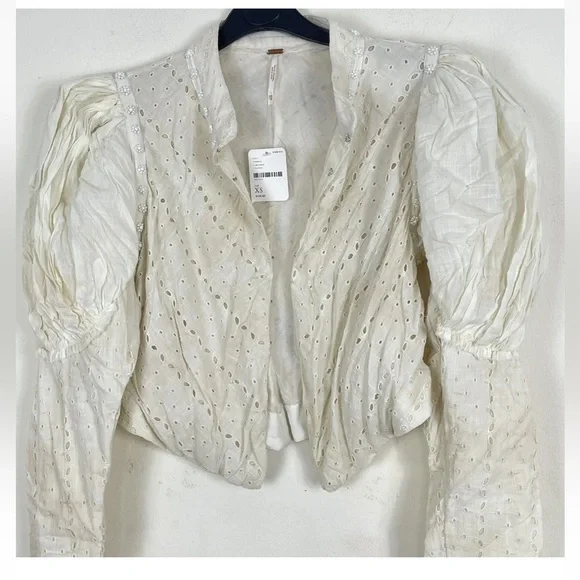 Free People Romantic Revival Lightweight Fitted Jacket XS Ivory BNWT £448. - Picture 4 of 9